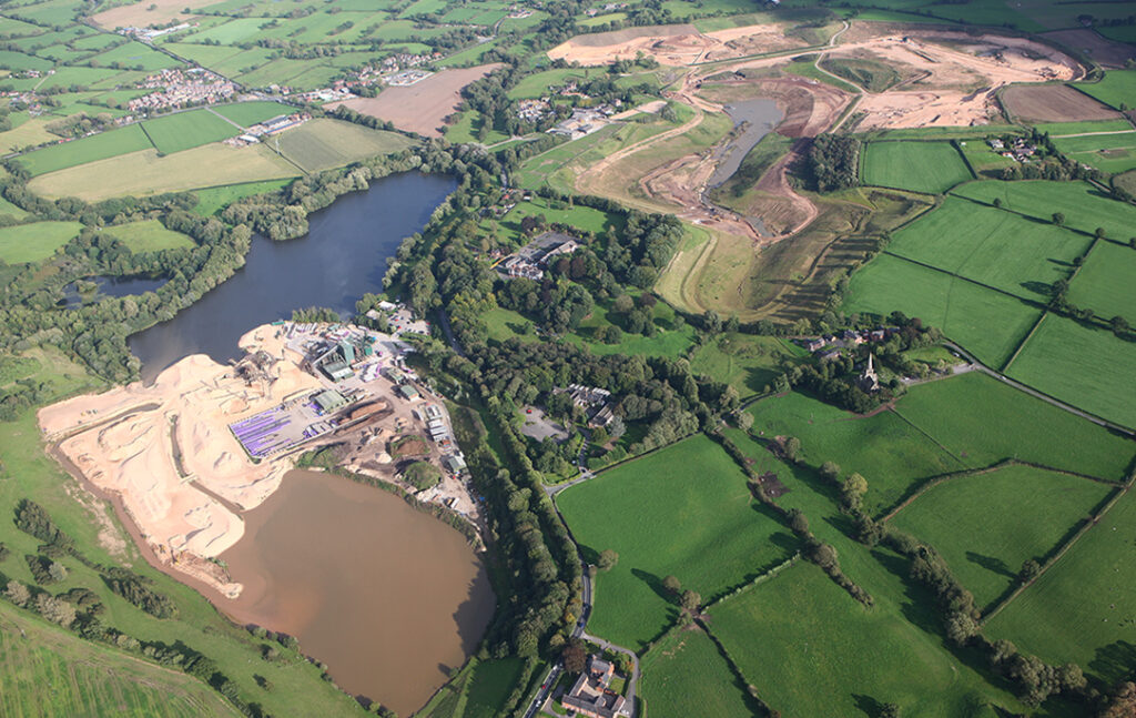 Overhead view of Bathgate Silica Sand's quarry sites